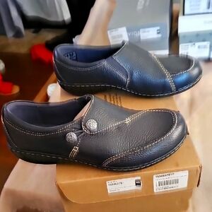 Clarks Women's Black Slip-On Shoes